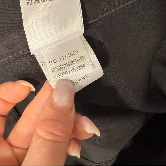 Paige Meadow Coated Utility Button Front Midi Skirt in Black Fog 27 - Picture 6 of 7